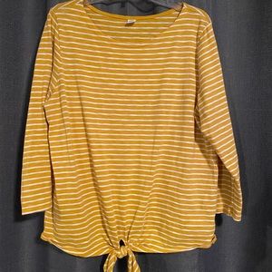 Long sleeve striped tie shirt